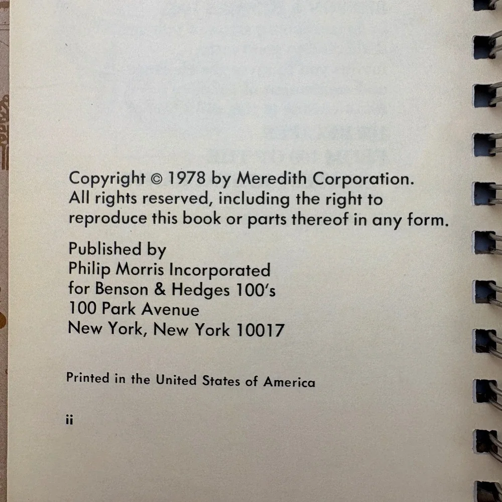 VTG Benson & Hedges 2‎ Cookbooks 100 Recipes from Great American Restaurants